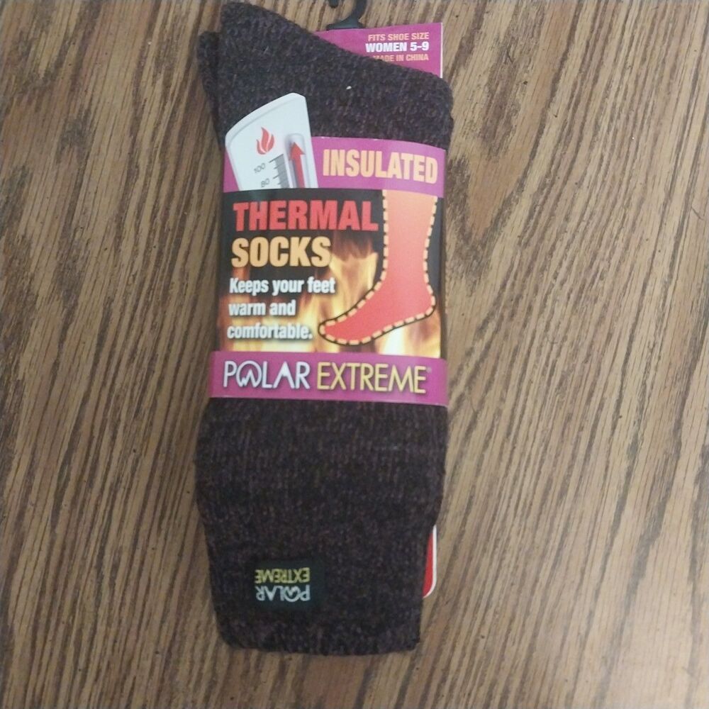 Polar Extreme Women's Moisture Wicking Insulated Thermal Socks Size 5-9